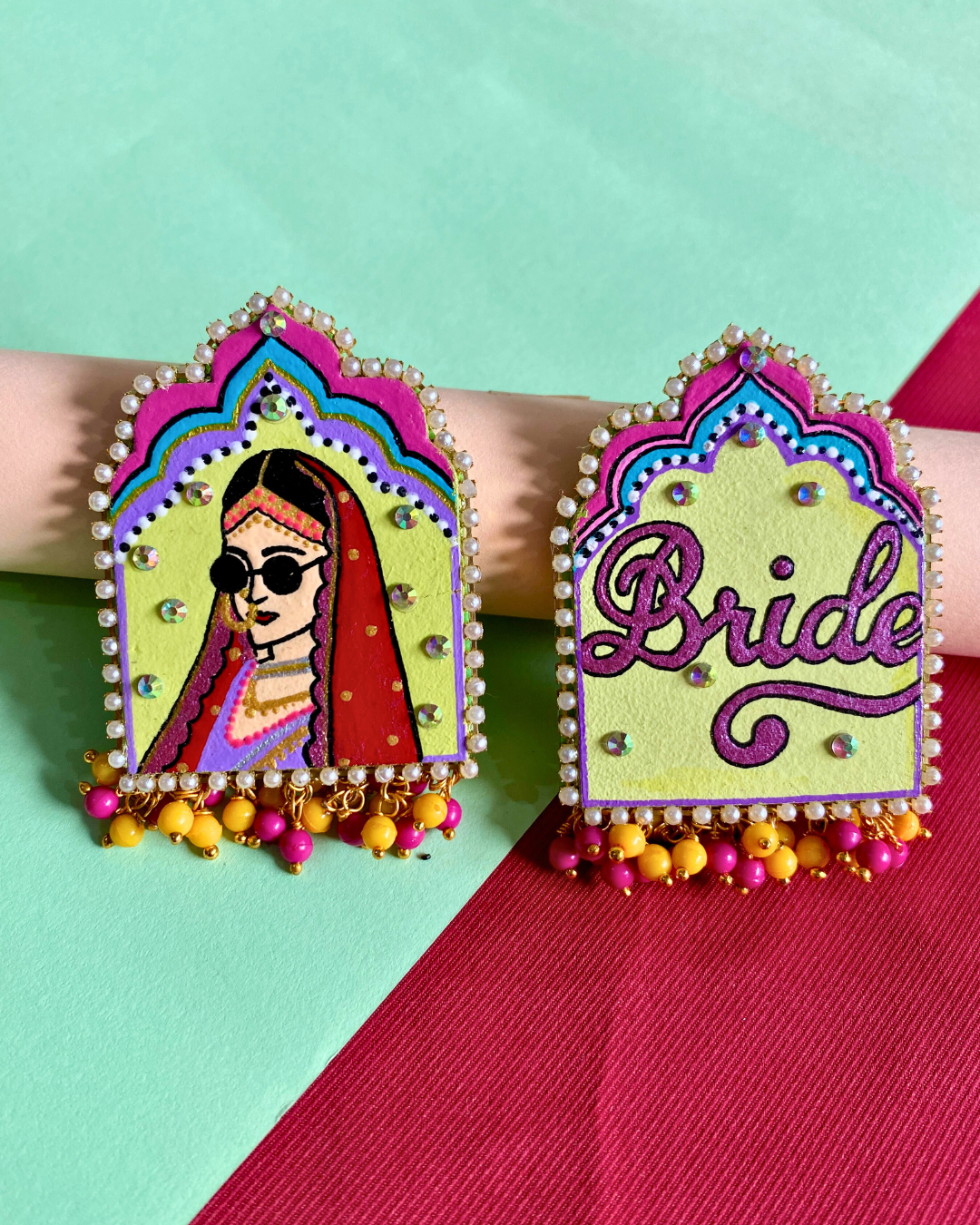 Dome Shape Hand Painted Jewellery Set