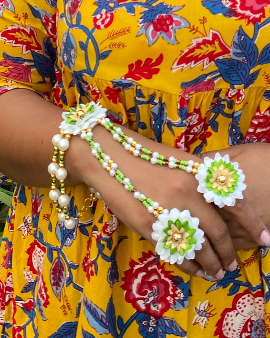 Three Colour Floral Jewellery Set