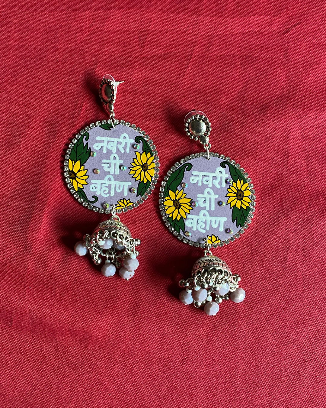 Hand Painted Earrings for Bride and Groom Sister