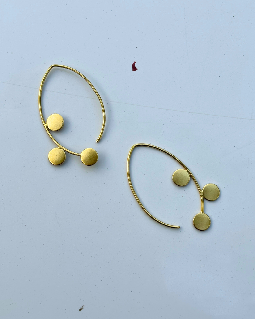 Golden Dots Brass Earrings