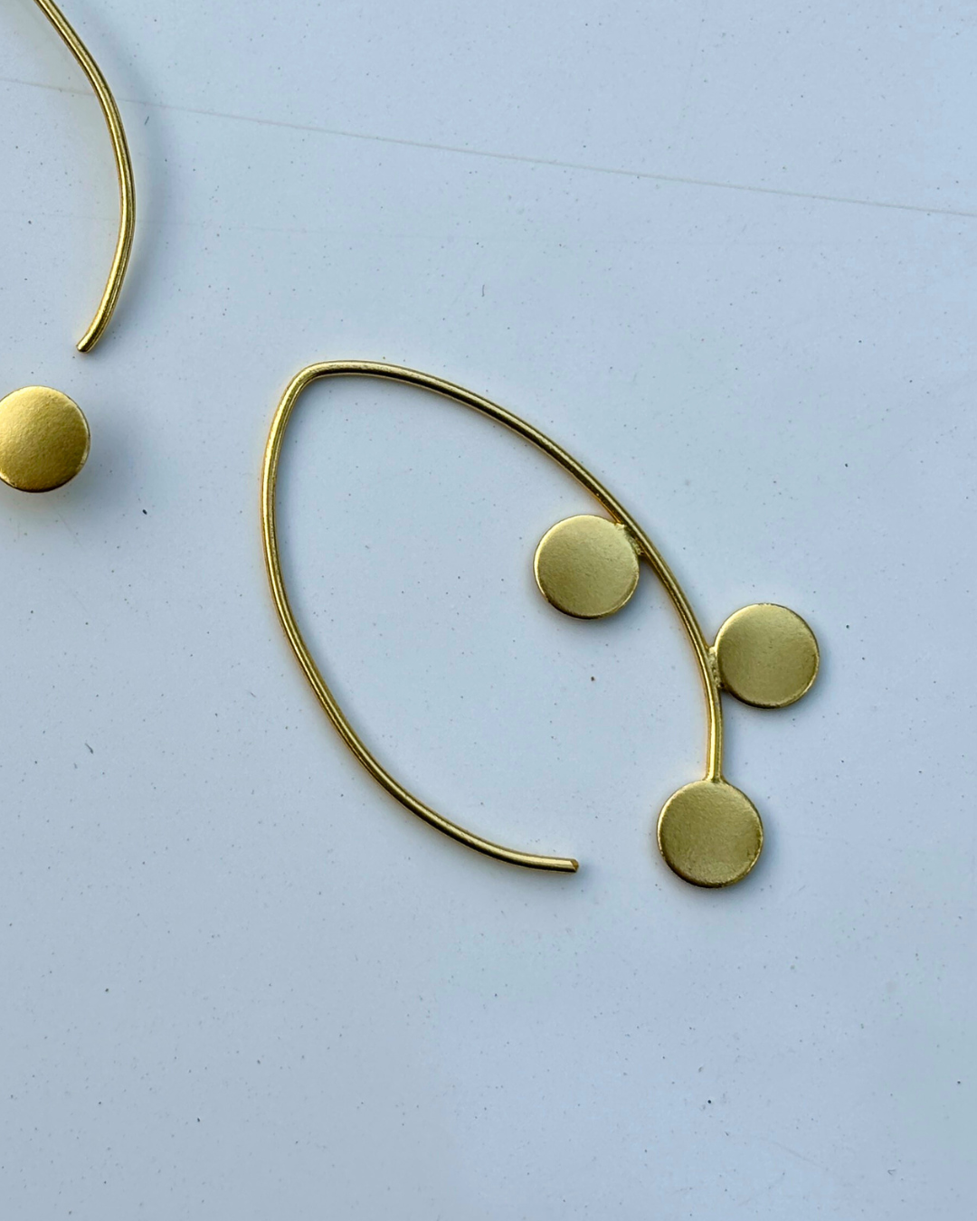 Golden Dots Brass Earrings