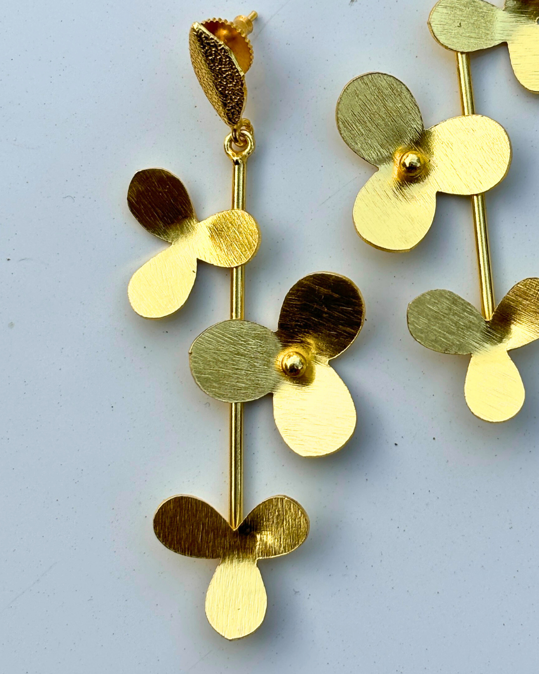 Golden Floret Brass Earrings