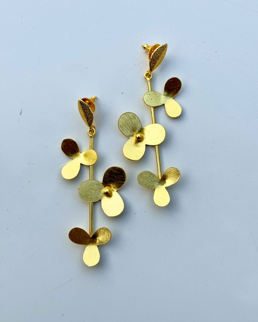 Golden Floret Brass Earrings
