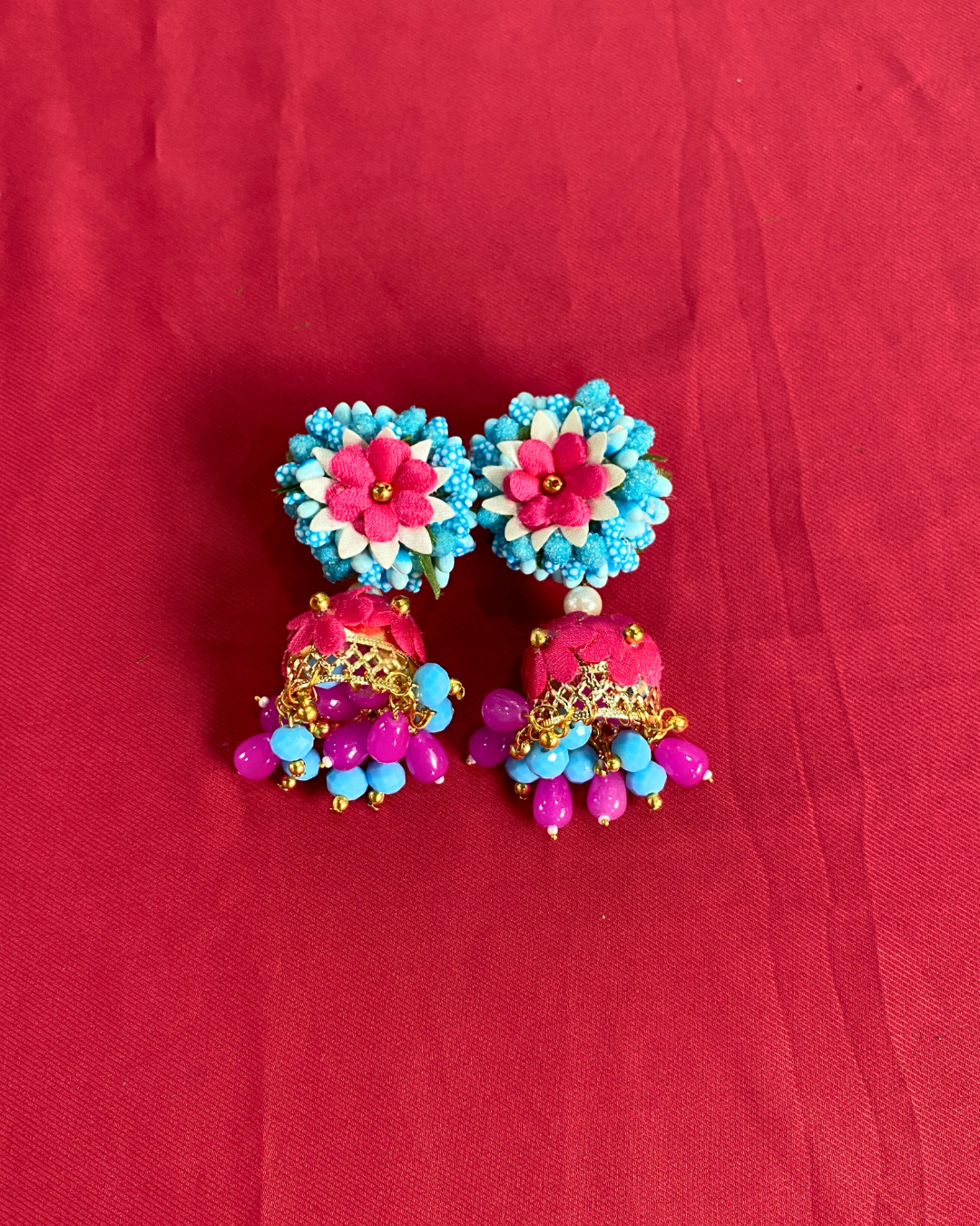 Aasmani Rose Floral Jewellery Set