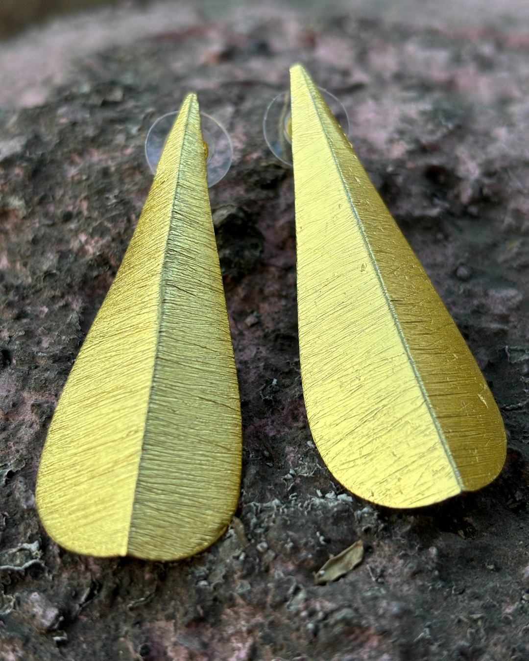 Golden UV Brass Earrings