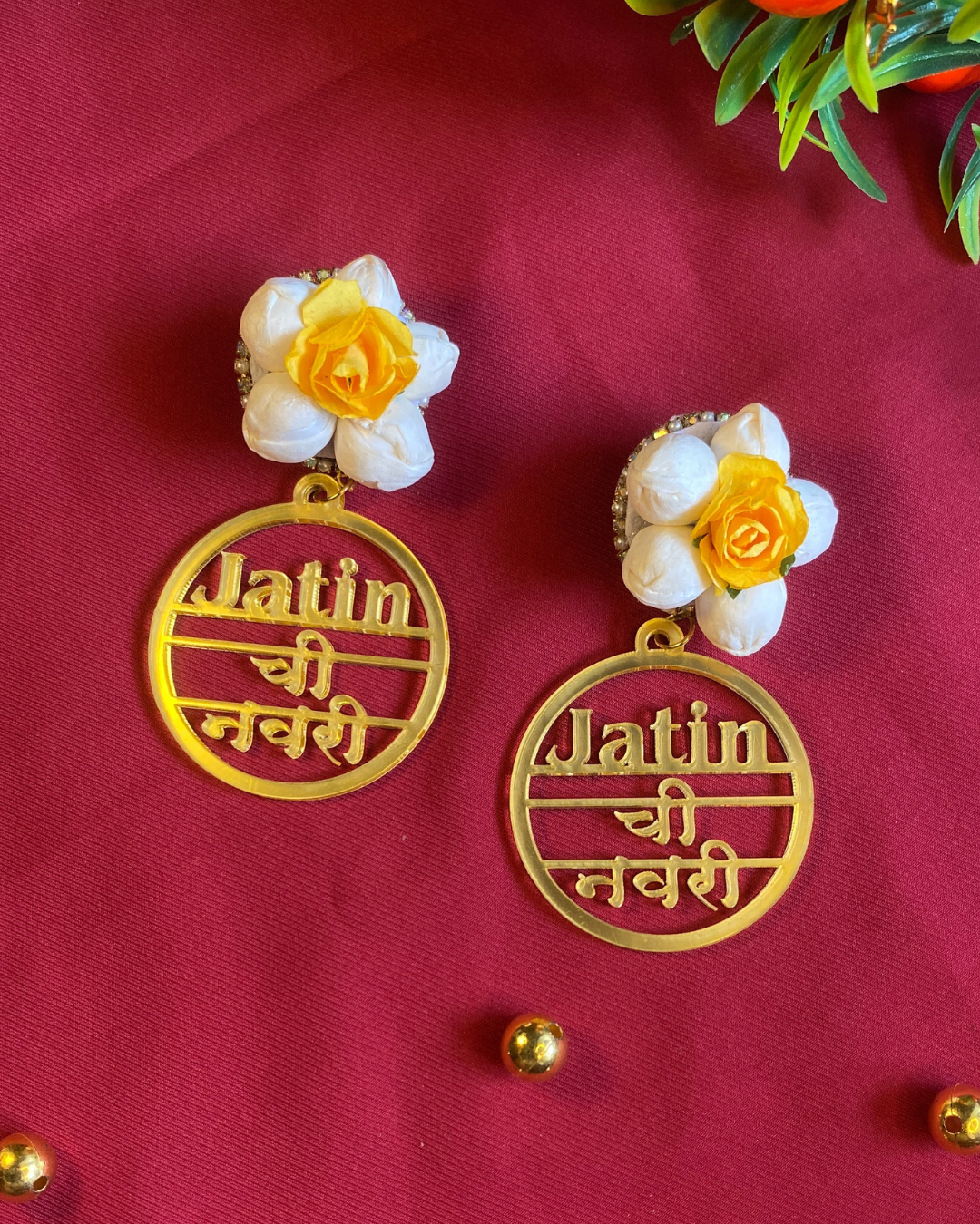 Basic Mogra Set with Customised Name Jewellery Set