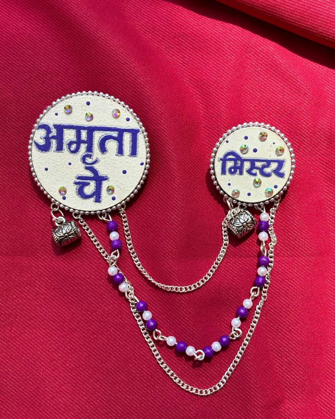 Hand Painted Brooch for Groom