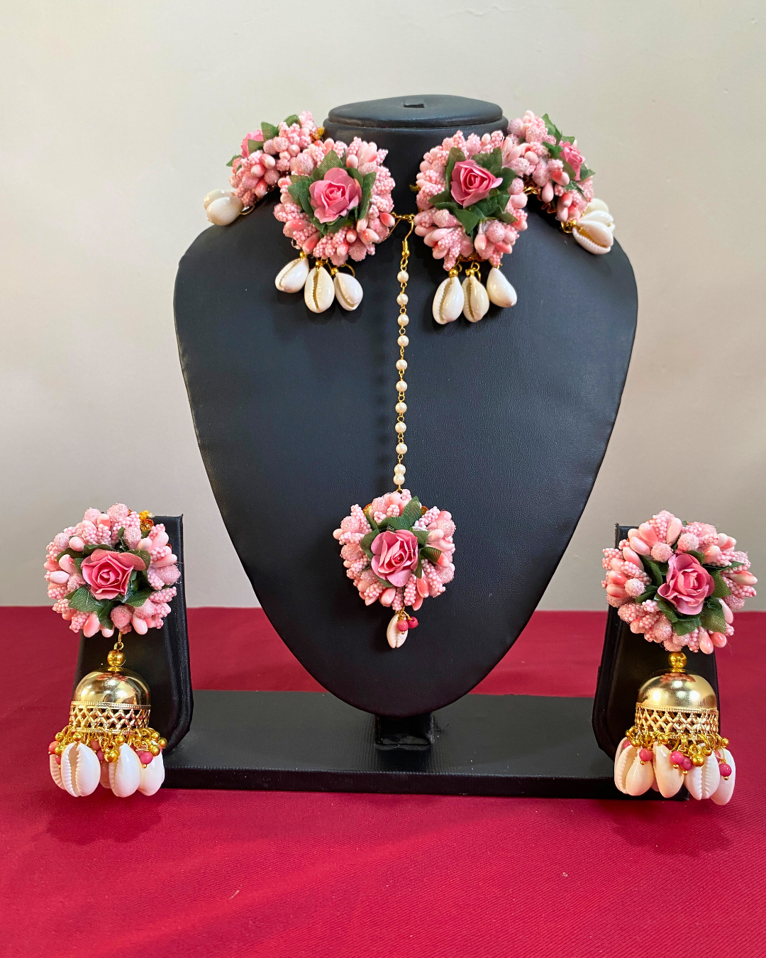 Pink Pollen and Rose Floral Jewellery