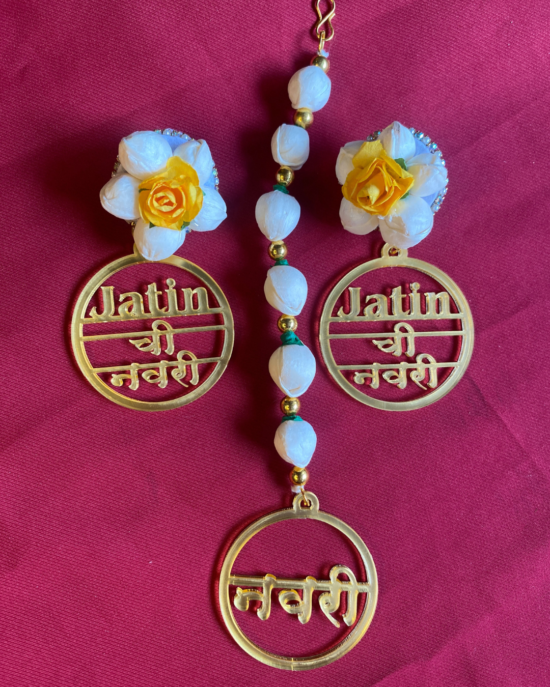 Basic Mogra Set with Customised Name Jewellery Set