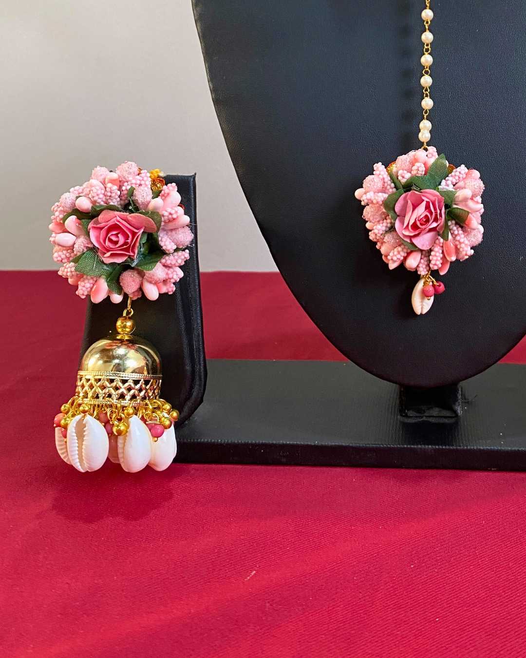 Pink Pollen and Rose Floral Jewellery