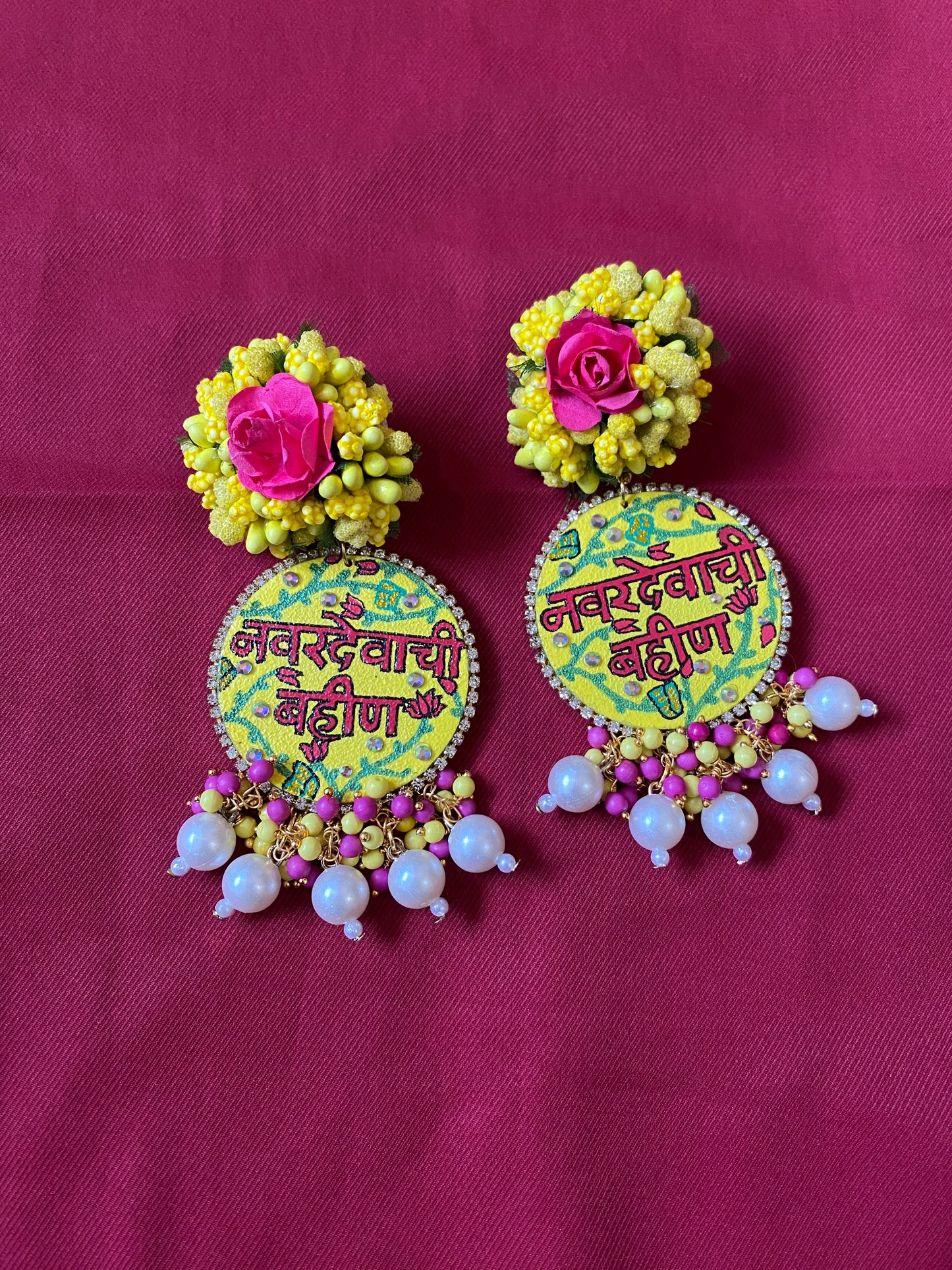 Navardevachi Bahin Hand Painted Earrings