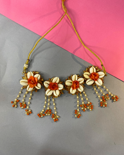 Shell & Orange Rose Jewellery Set
