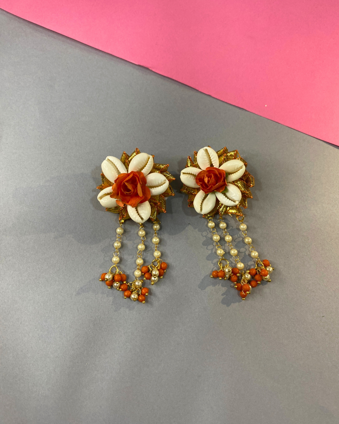 Shell & Orange Rose Jewellery Set