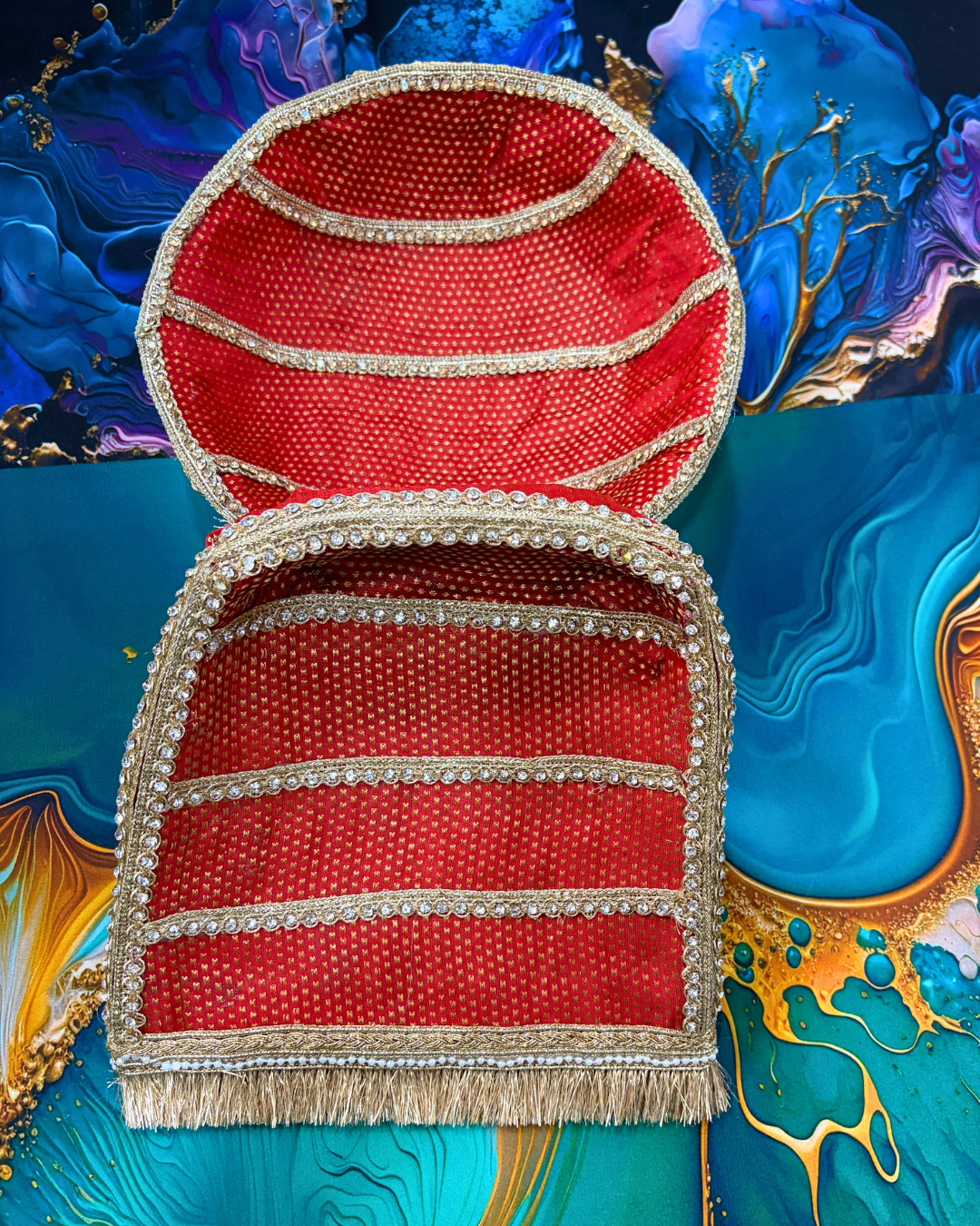 Handcrafted Designer Chajla ( 2pcs )| Decorated Chaaj & Soop Set