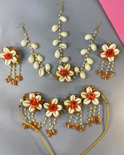 Shell & Orange Rose Jewellery Set