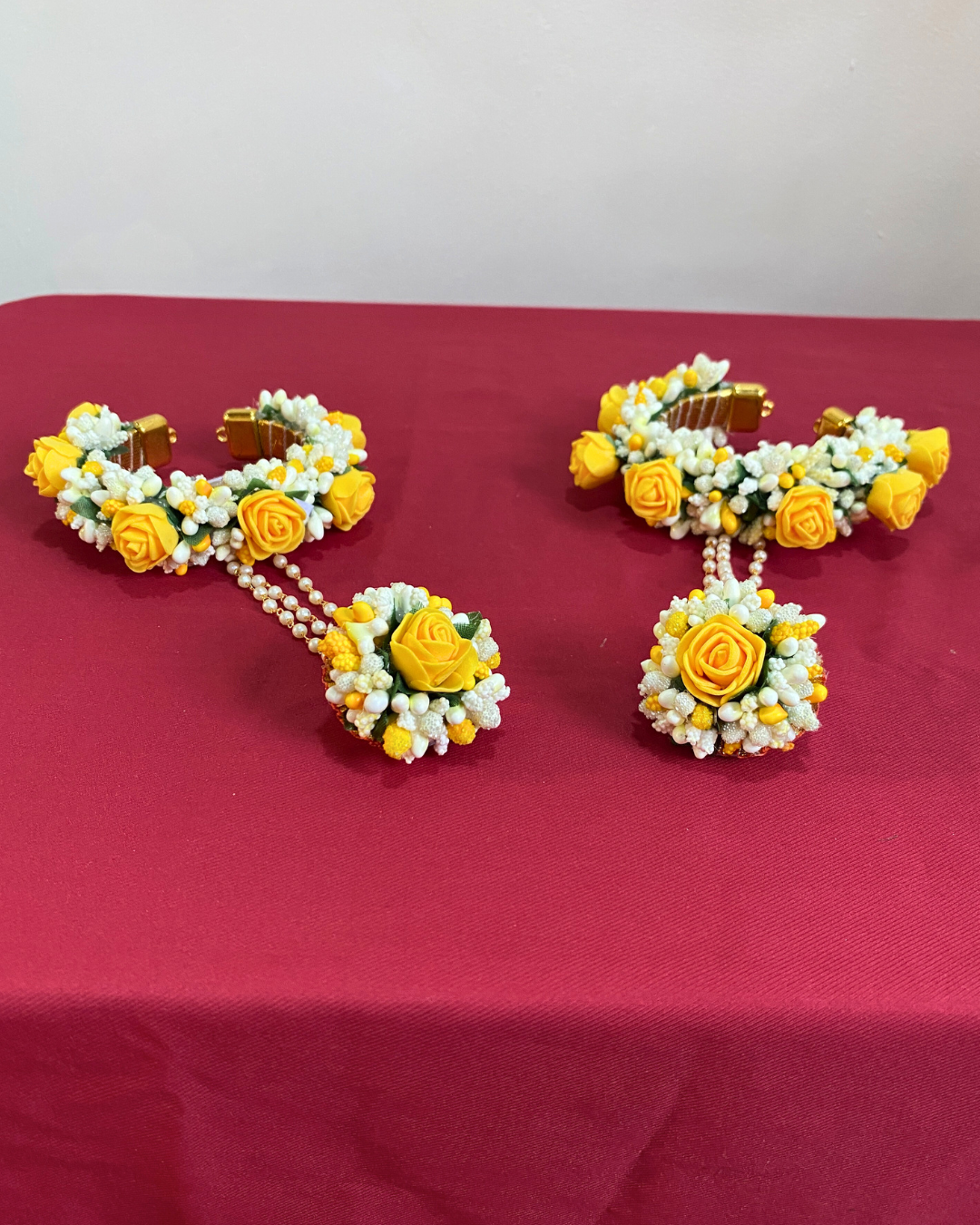 White Pollen and Yellow Rose Floral Jewellery