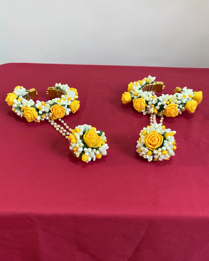 White Pollen and Yellow Rose Floral Jewellery