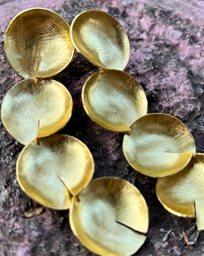 Golden Lily Pad Cascade Brass Earrings
