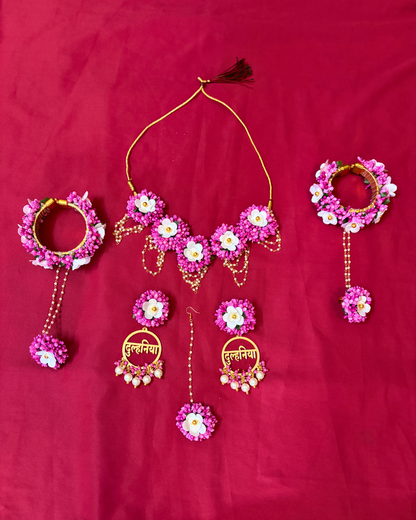 Dulhan Text Floral Jewellery Set
