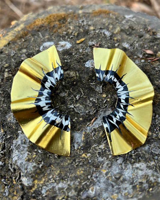 Golden Wings Brass Earrings