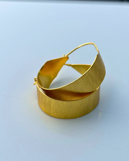Golden Hoop Brass Earrings