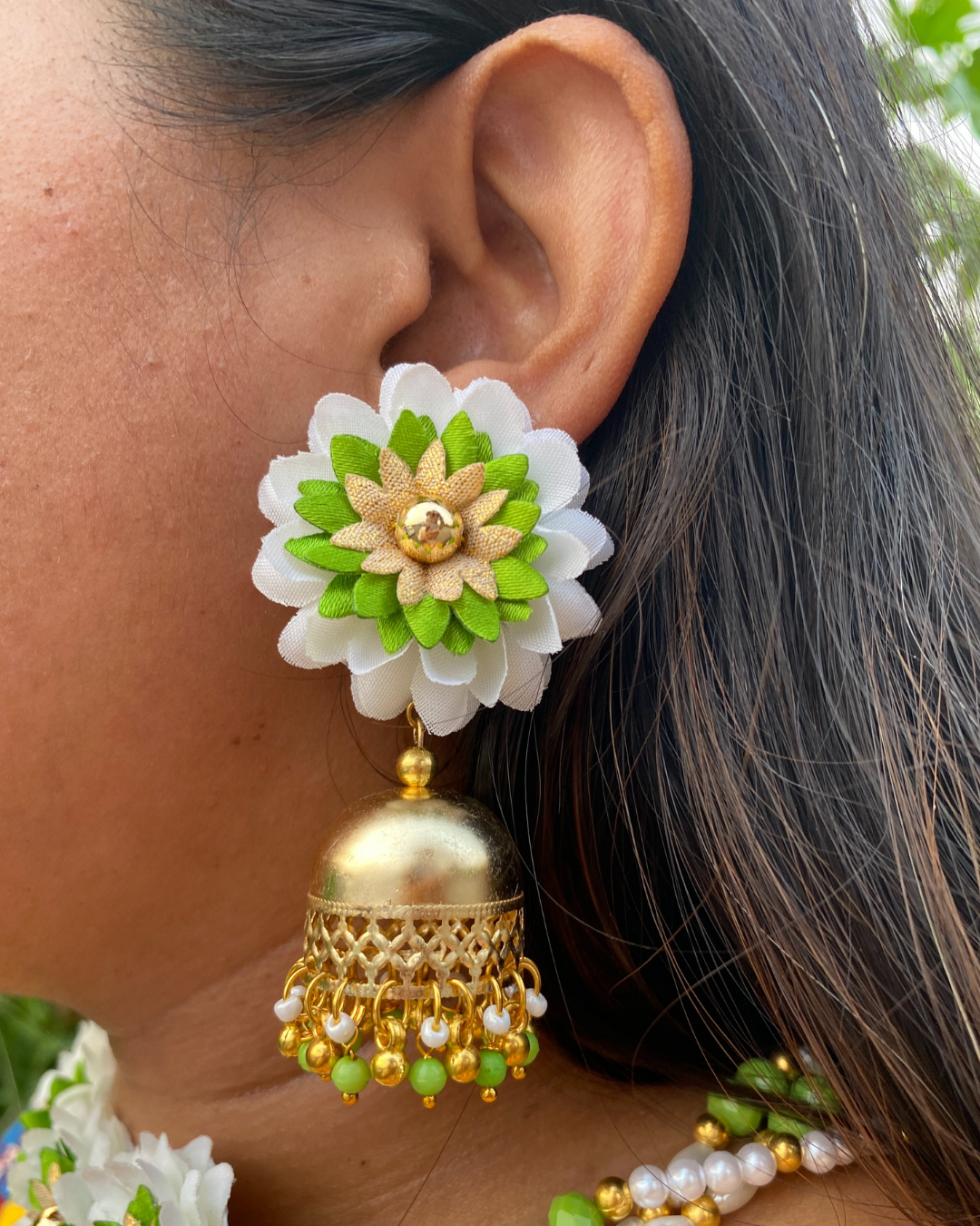 Three Colour Floral Jewellery Set