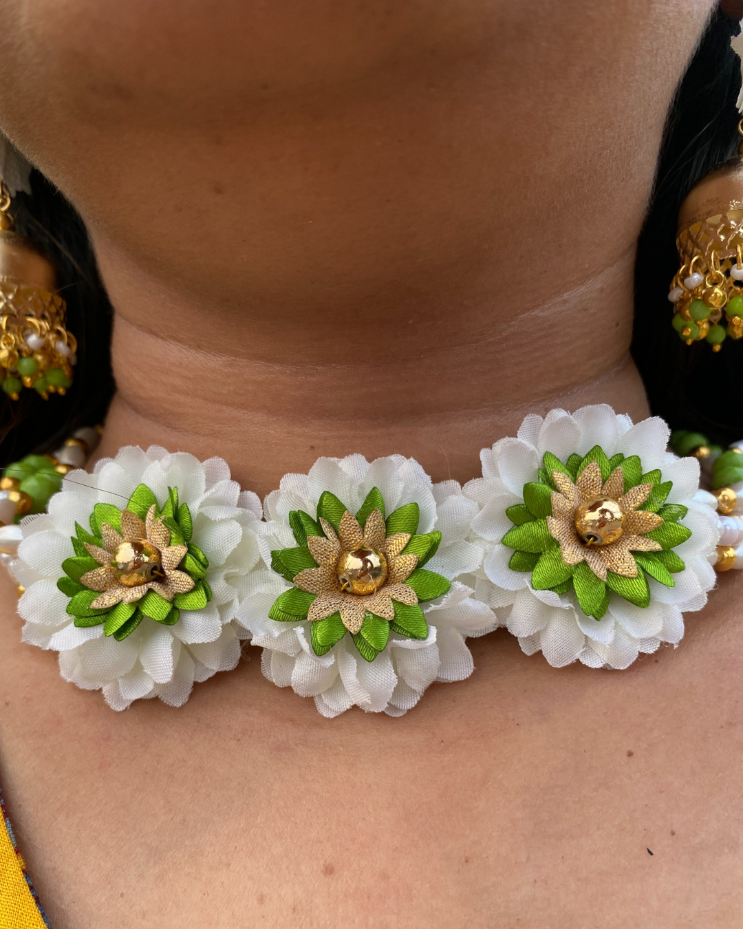 Three Colour Floral Jewellery Set