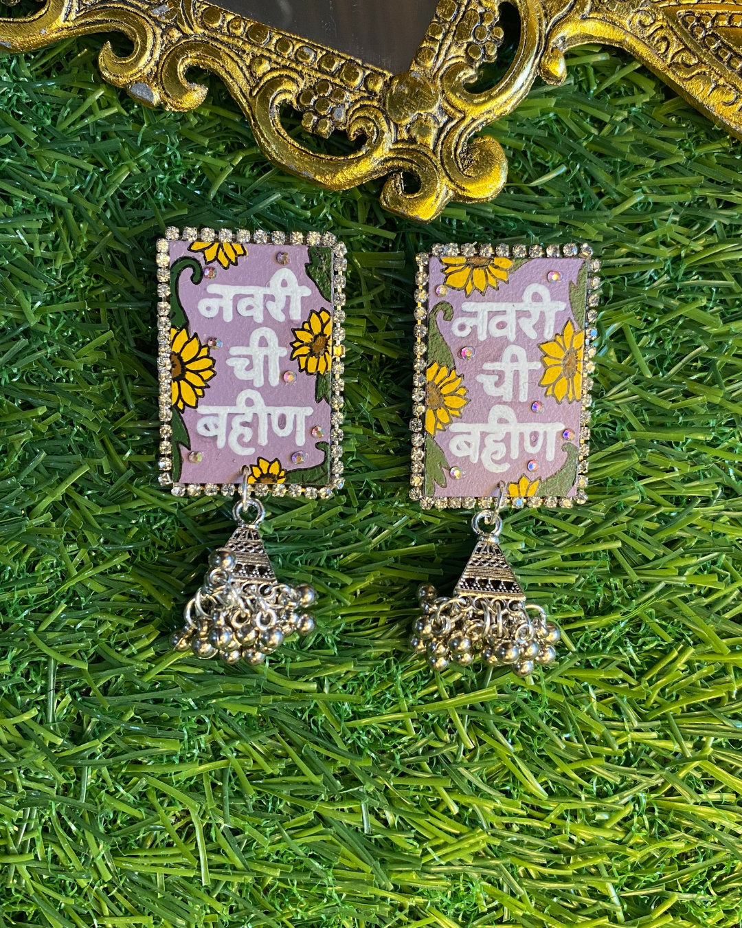 Hand Painted Earrings for Bride and Groom Sister