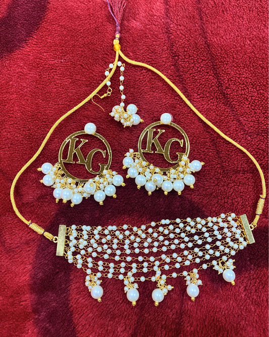 Name Initials Earring & Choker