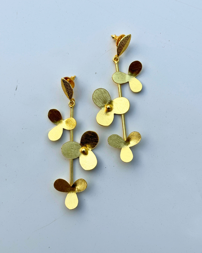 Golden Floret Brass Earrings
