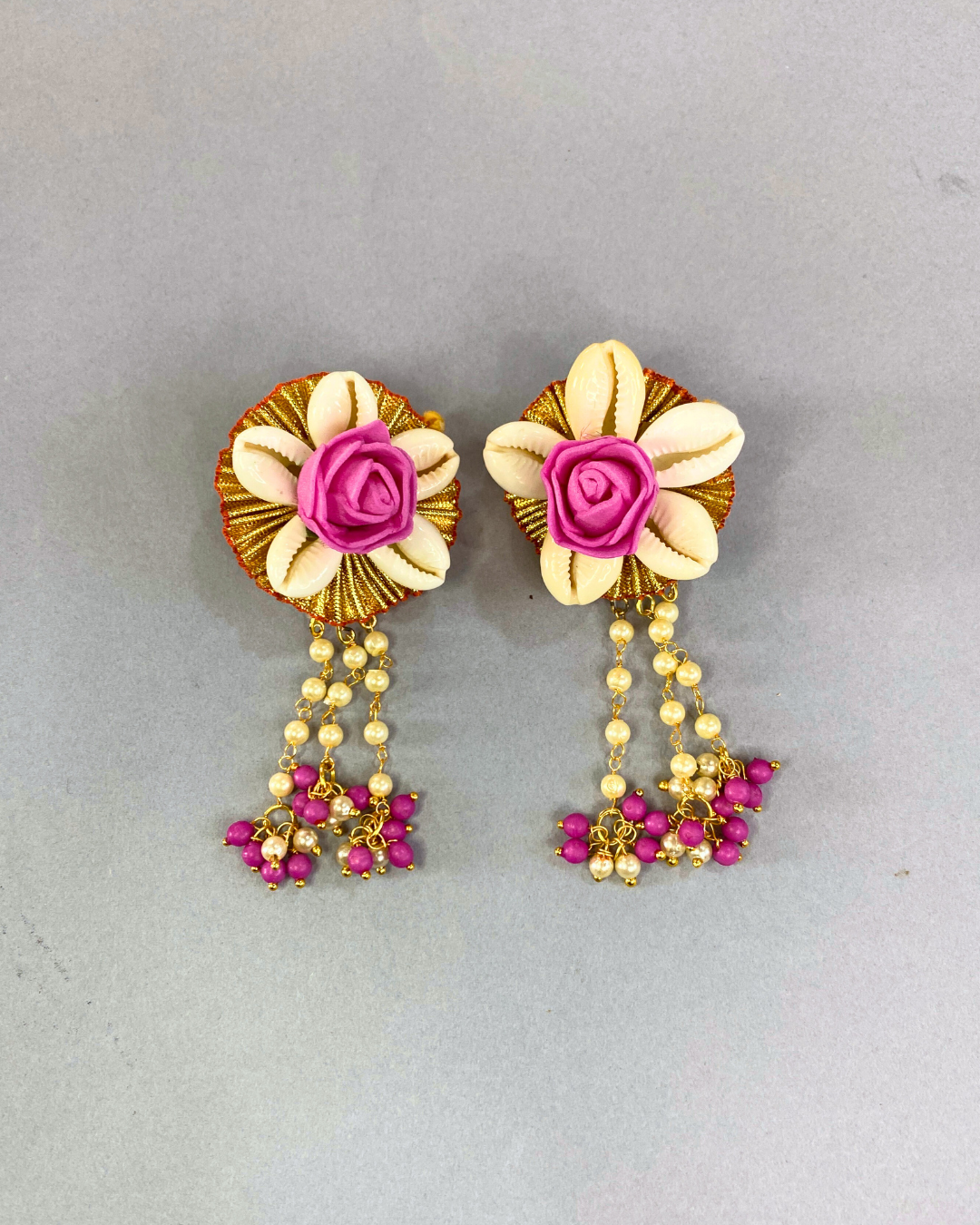 Shell & Pink Rose Jewellery Set