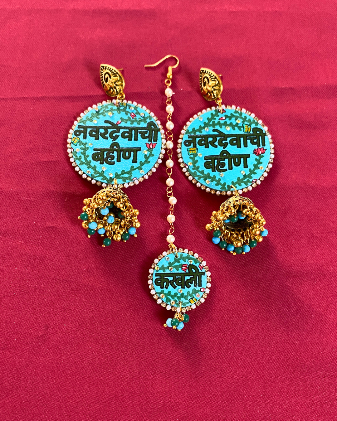 Navardevachi Bahin Hand Painted Earrings