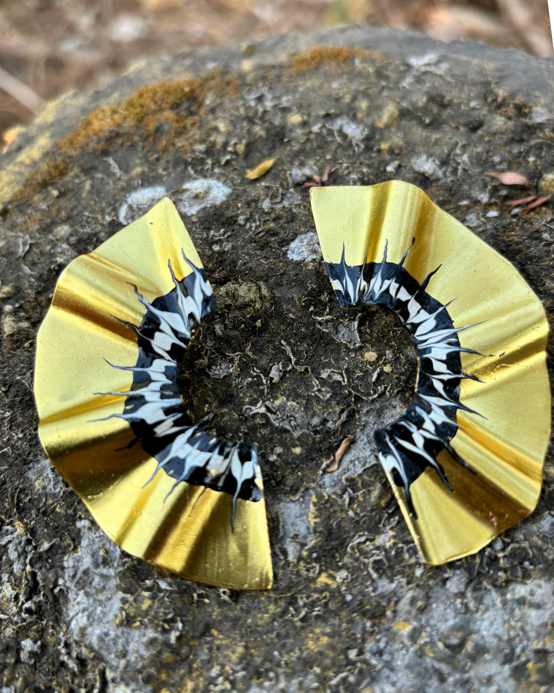 Golden Wings Brass Earrings