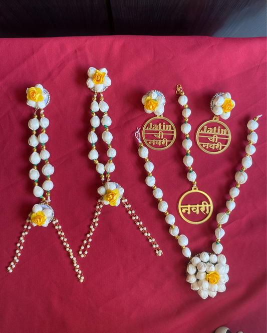 Basic Mogra Set with Customised Name Jewellery Set