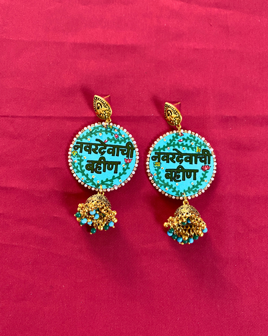 Navardevachi Bahin Hand Painted Earrings