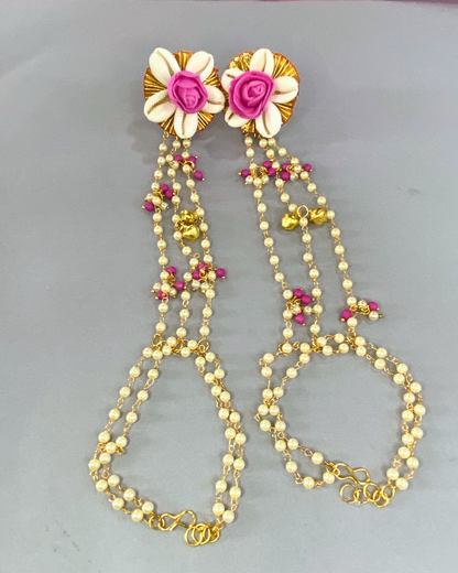 Shell & Pink Rose Jewellery Set