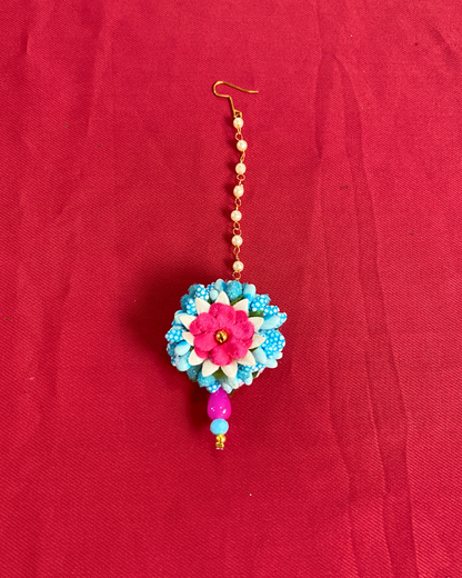 Aasmani Rose Floral Jewellery Set