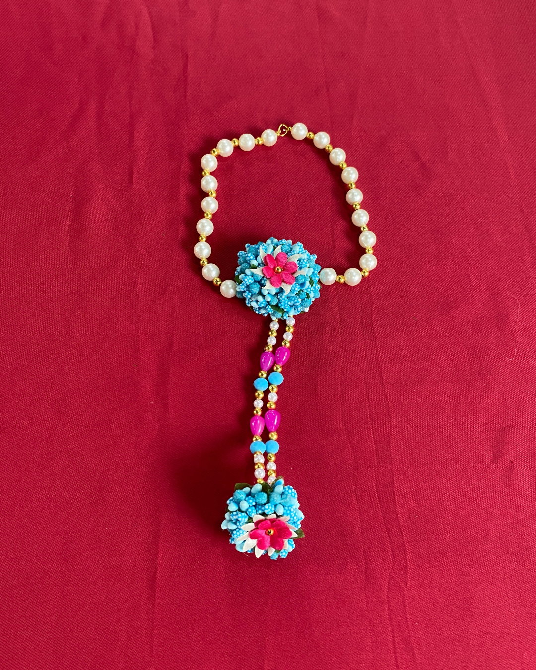 Aasmani Rose Floral Jewellery Set