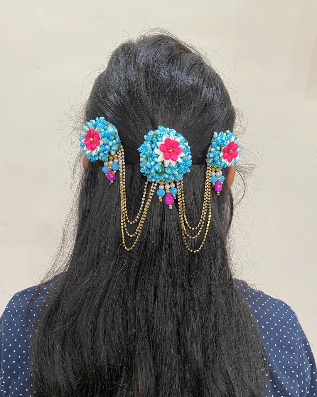 Aasmani Rose Floral Jewellery Set