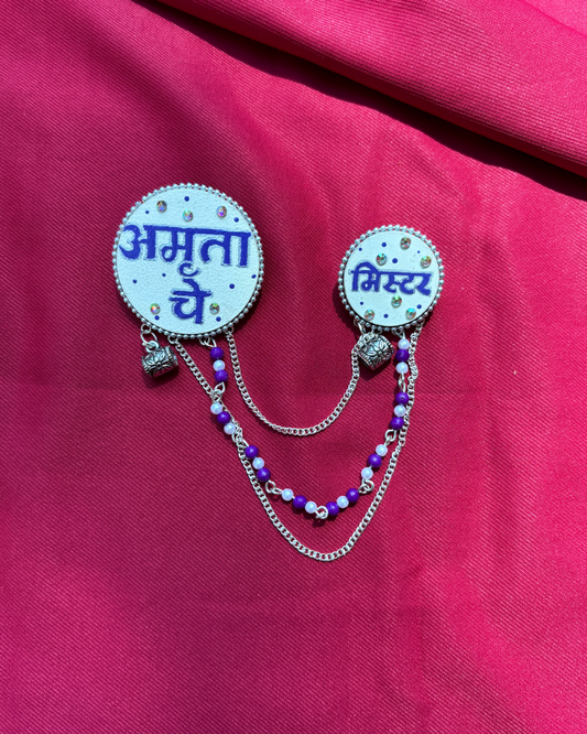 Hand Painted Brooch for Groom