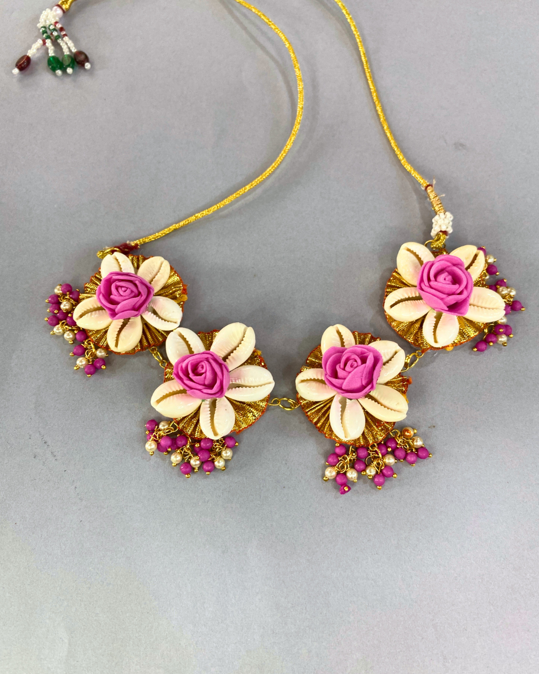 Shell & Pink Rose Jewellery Set