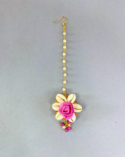 Shell & Pink Rose Jewellery Set