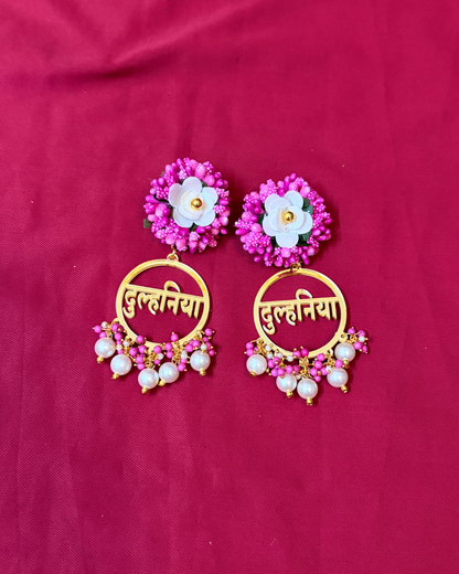 Dulhan Text Floral Jewellery Set