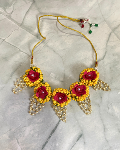 Navri Text Acrylic Floral Jewellery Set