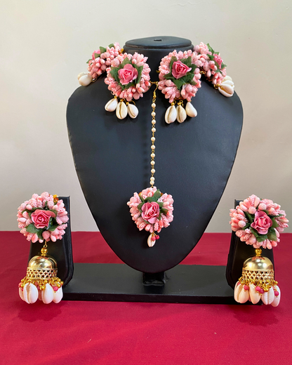 Pink Pollen and Rose Floral Jewellery