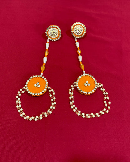 Orange Fabric Jewellery Set