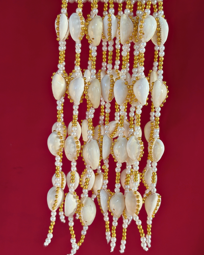 Ivory Handcrafted Pearl & Cowrie Bracelet
