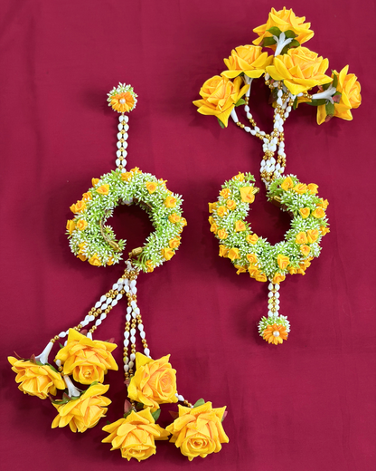 Sunehri Peele Phool Jewellery Set