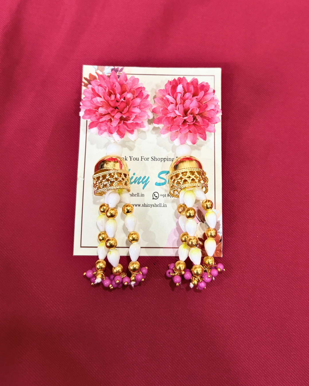 Blush Dahlia Floral Jewellery Set (Pink)