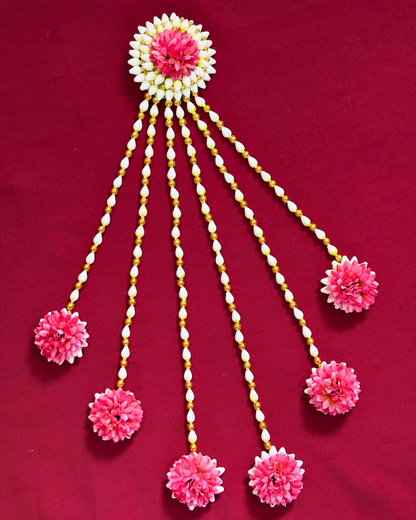 Blush Dahlia Floral Jewellery Set (Pink)